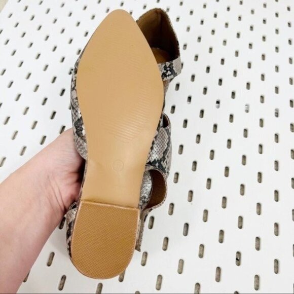 Boutique by CORKY’S Zenobia Taupe Metallic Snake Embossed D'Orsay Flats - size 6 - Picture 8 of 9